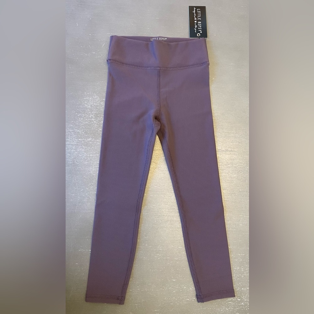 Little Bipsy Athletic Ribbed Leggings in Plum